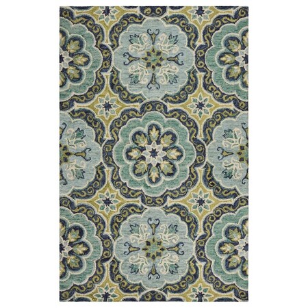 Palacedesigns 8 x 10 ft. Green Floral Artwork Area Rug - Green - 8 x 10 PA3657637